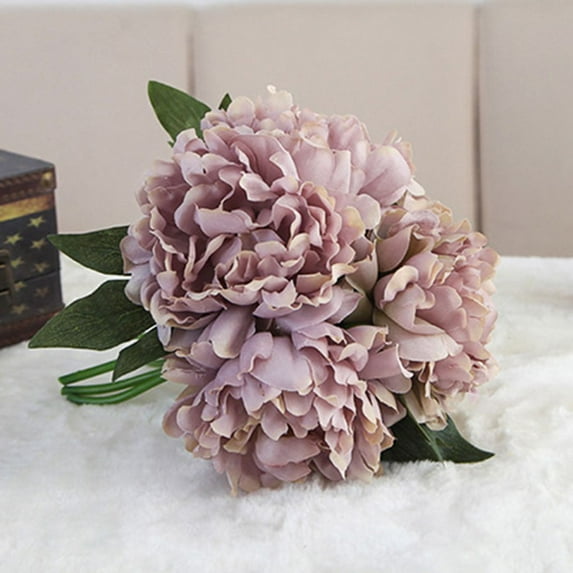 Fake Flowers Vintage Artificial Peony Silk Flowers Wedding Home Decoration(Pack of 1 )