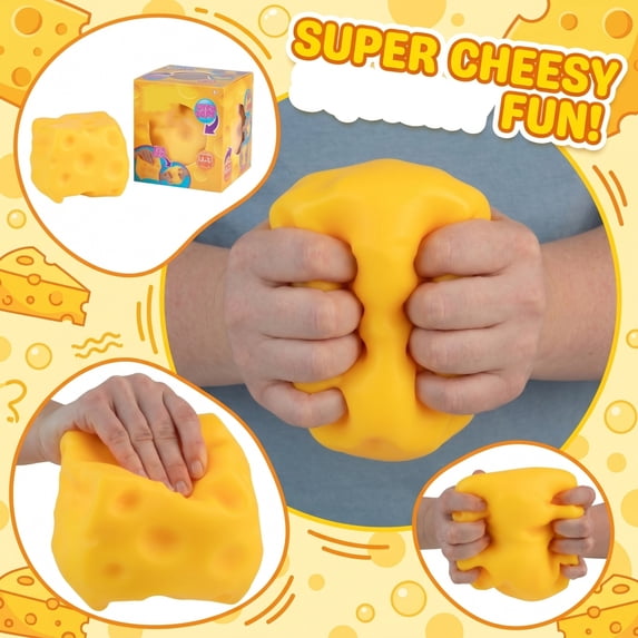 Fake Food Cheese Squishy, 10cm Jumbo Squeeze Block Coworker Exchange Gift (1 Pc)