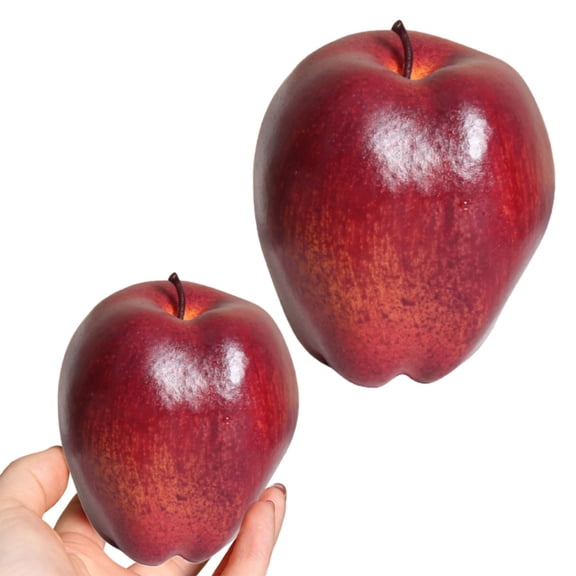 Fake Fruit Artificial Apples,1Pcs Decorative Fruit Lifelike Faux Apples Realistic Fruits Apple Decorations for Kitchen,Realistic Fake Fruits Party Props Home Decor,Watermelon Red