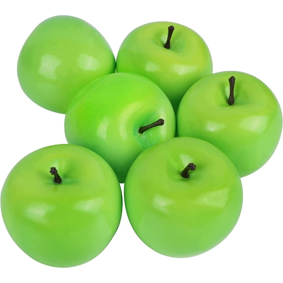 Fake Fruit Artificial Apples, Set of 6 Decorative Fruit Lifelike Faux Apples Realistic Fruits Apple Decorations for Kitchen, Realistic Fake Fruits Party Props Home Decor