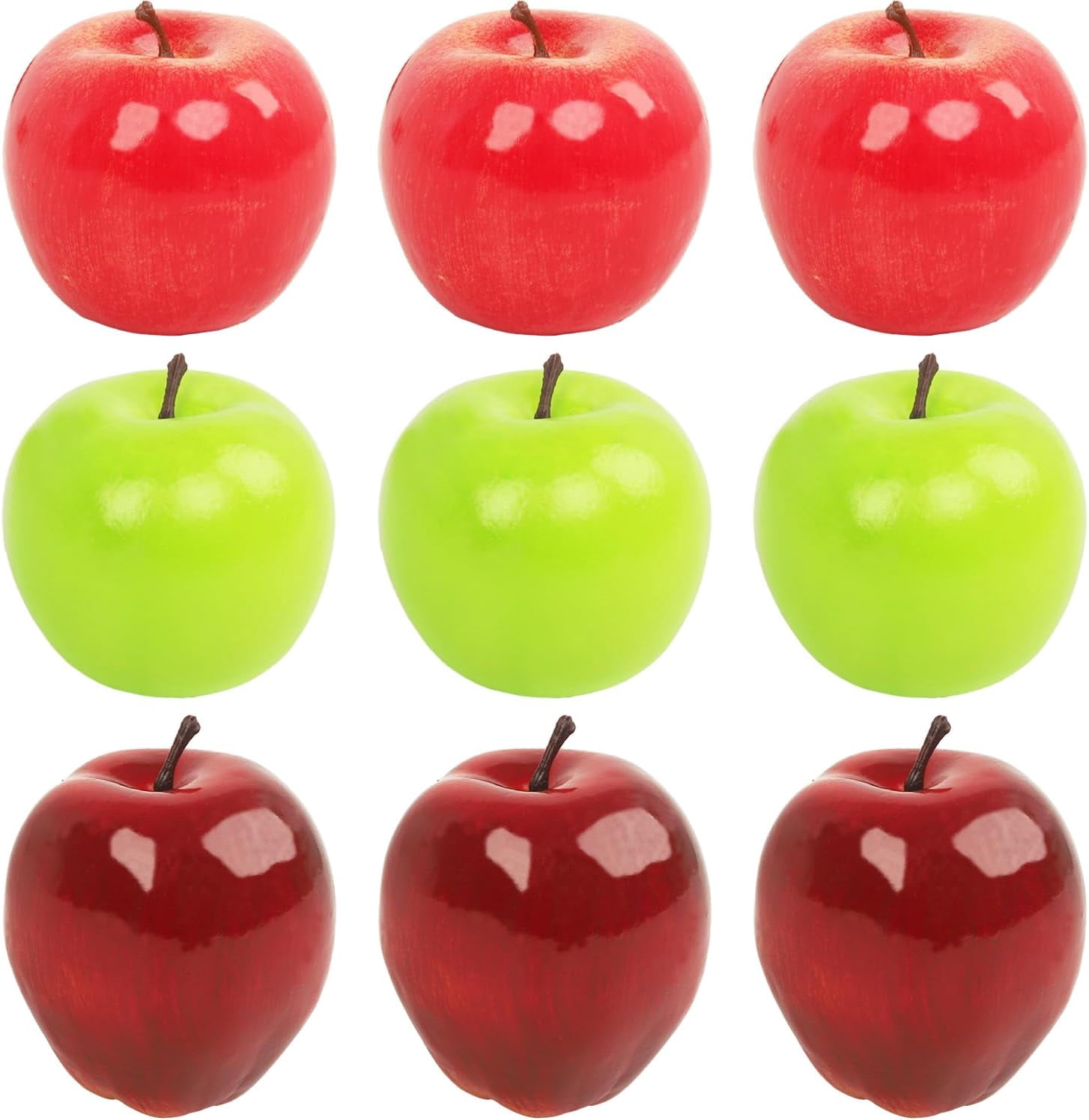 Fake Apple Object Fake Fruit Artificial Apples Set of 9 - Lifelike Faux Apples, Realistic ...