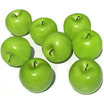 Fake Fruit Artificial Apples for Home Kitchen Table Basket Decoration 8pcs (Green Apples)
