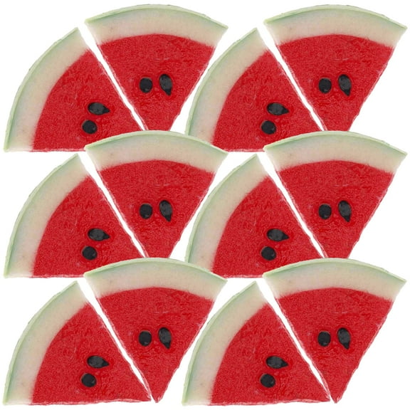 12 Pcs Artificial Watermelon Slice Decorations Fake Fruit Props for Cake Display LDPE High Pressure Polyethylene Model