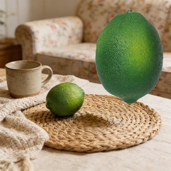 Fake Fruit,Fake Limes,3.7*2.6IN Realistic Foam Artificial Green Lemon Lifelike Fake Fruit for Dining Table Centerpiece,Kitchen Decor(Green)