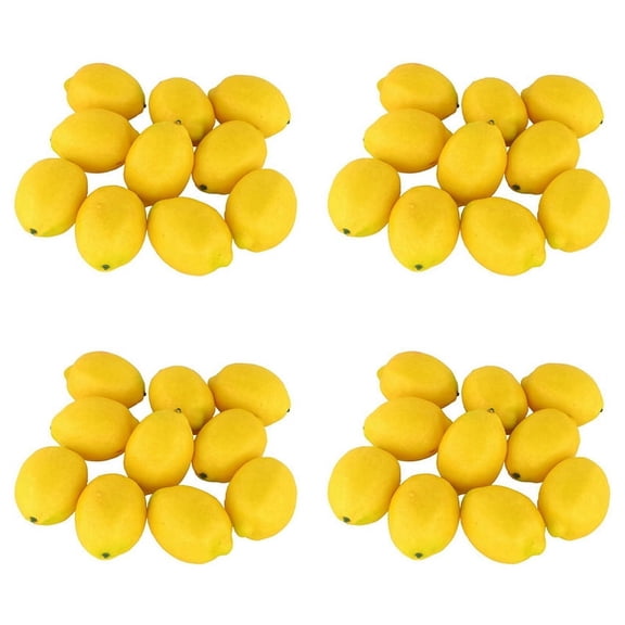 Fake Fruit Home House Kitchen Party Decoration Artificial Lifelike Simulation Yellow Lemon 40pcs Set
