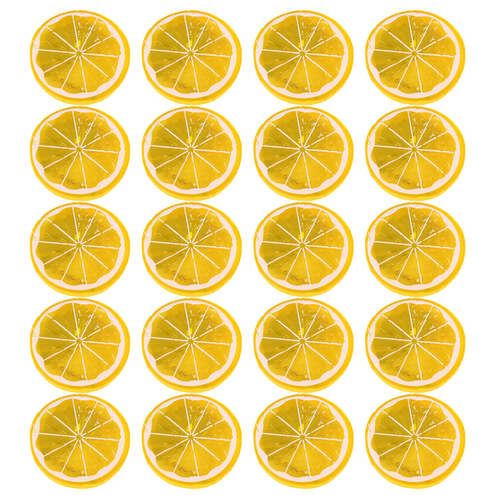 Fake Fruit Slices 20 Pcs Imitation Lemon Decorate Artificial Kids Toy