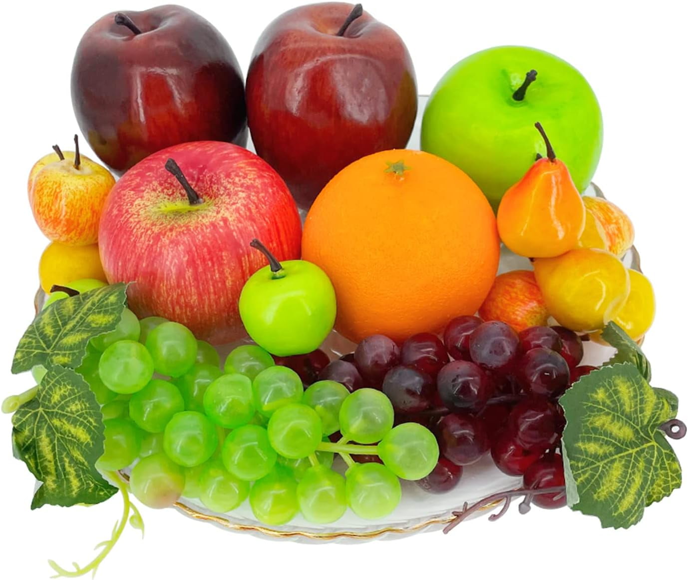 12 Fruits Artificiels En Mousse - Décoration Réaliste Pour Corbeille De Fruits - Pomme, Banane, Orange...