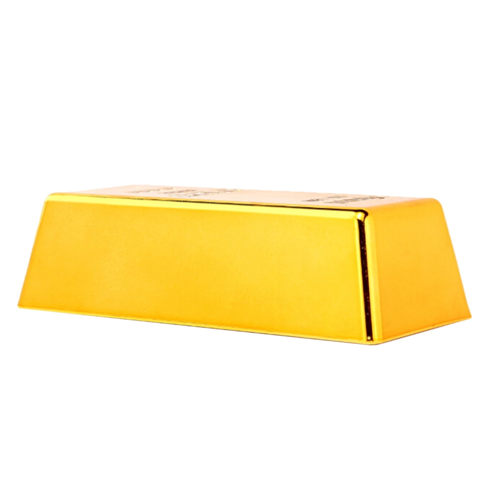 Fake Gold Bar Yuan Bao Ornament Bullion Brick Door Stop Artificial Decorate Plastic Abs