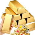 thumbnail image 1 of Fake Gold Bars Box,24 Pcs Party Theme Decoration Candy Boxes,Golden Bar Paper Favor Treat Boxes for Birthday and Party Supplies,Chocolate Gold Coins Foil,Treasure Brick Paper Boxes,5.5 x 3.2 inches, 1 of 8