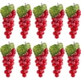 thumbnail image 1 of Fake Grape Decor Faux Fruit Plastic Round Grapes Bunches for Home Farmhouse Kitchen Party Wedding Wine Decor (Red Color, 10), 1 of 3