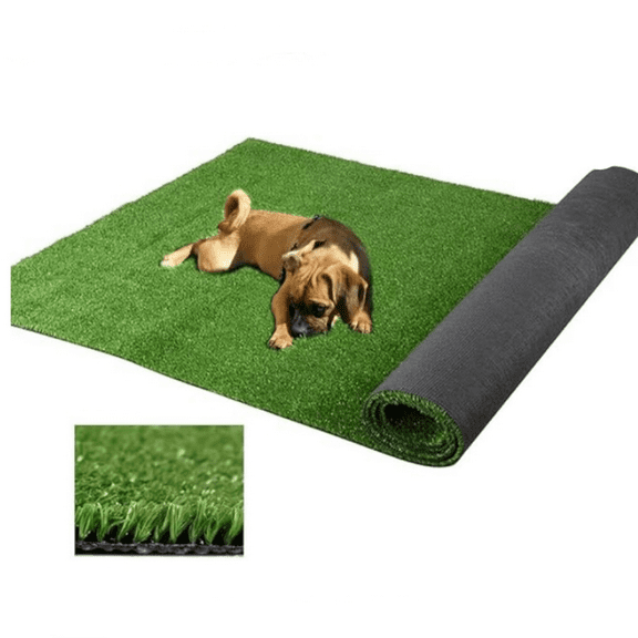 Fake Grass Artificial Turf, 4FT x 6FT 0.4 inch Pile Height Synthetic Garden Grass Lawn Rug Soft Astroturf Mat for Pets, Drainage Holes Faux Grass Carpet for Party Wedding