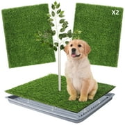 Fake Grass Pee Pad for Dogs, Artificial Grass for Dog Training, Litter Box Tray,2 Pack Replaceable Grass Indoor/Outdoor Puppy/Large Dogs, Washable,Easy Assemble Cleaning, Large 26"x26"
