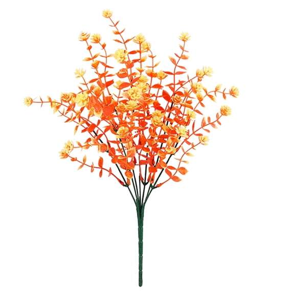 Fake Greenery Boxwood Plant Outdoor Artificial Flowers Fake Boxwood Plastic Plants Greenery Shrubs UV Resistant for Summer Indoor Outdoor Garden Patio Home Table Vase Decor, 1Pc(Yellow1,14x5")