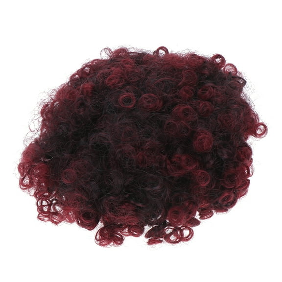 Fake Hair Fluffy Hair Buds Caterpillar Wig Hairball Head Head Accessory Hair Decoration for Woman Lady Girls (Claret)
