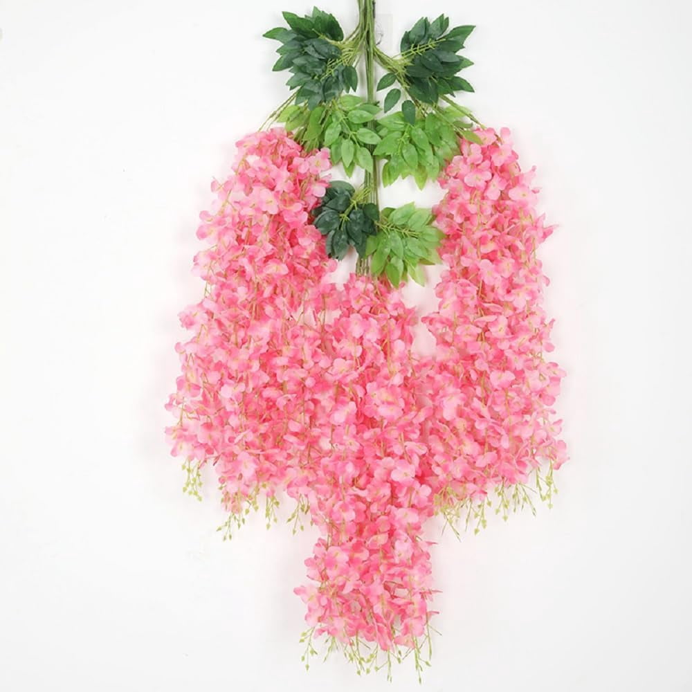 Fake Hanging Flowers - 12 Pieces 3.75 Feet/Piece Artificial Wisteria ...