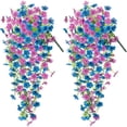 thumbnail image 1 of Fake Hanging Plant Verdsylv Artificial Hanging Flower Vine, Exotic Lotus and Blue Violet Faux Blossoms with Leaves for Home Porch Patio Wall Basket Decor, Faux Silk Eucalyptus Violet Flower, X, 1 of 5