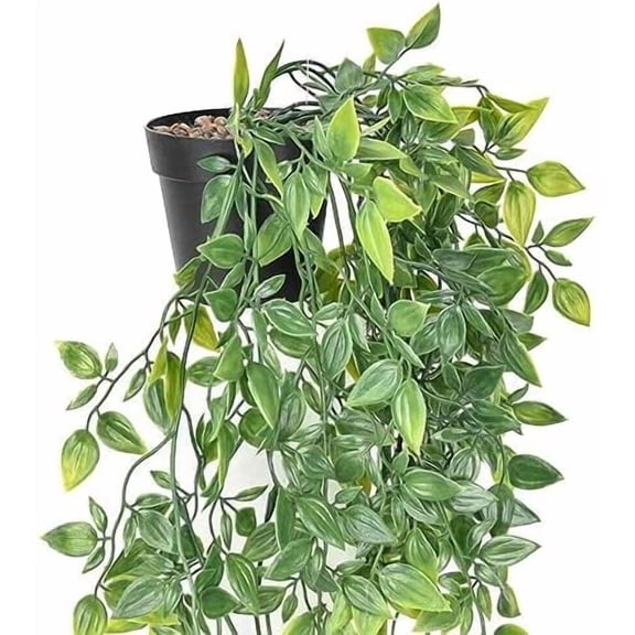 Fake Hanging Plants, 2pcs Artificial Hanging Potted Plant, Faux Mandala Vines Hanging Plant Greenery for Wall Shelf Home Living Room Indoor Outdoor Decor