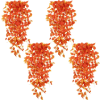 Scidweet Fall Artificial Hanging Plants, 4 Pack Faux Pothos Vines Autumn Hanging Fake Plants Wall Home Bedroom Living Room Indoor Outdoor Decor, Orange