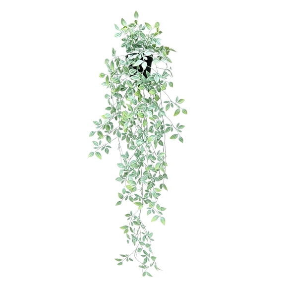 Fake Hanging Plants, Artificial Fake Potted Greenery Faux Trailing Plant, Boho Fake Potted Vine Greenery for Home Indoor Living Room Bookshelf Outdoor Wall Garden Wedding Decor