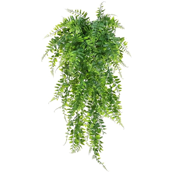 Fake Hanging Plants with Ceramic Pot, Realistic Artificial Plants for Home Decor Indoor Faux Green Leaf Plant with Modern White Planter for Desk Shelf Bathroom Decoration Green6