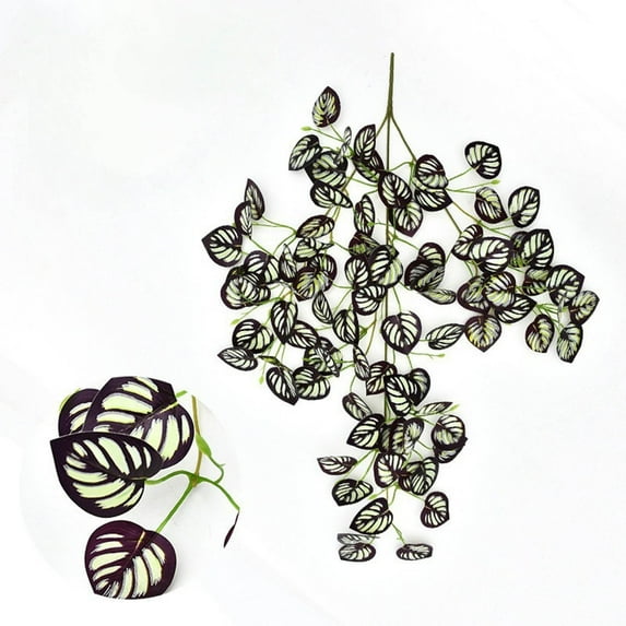 Fake Hanging Plants Decoration,Artificial Hanging Plants for Wall,24 Inch Faux Wandering Jew Hanging Leaves Plants for Wall Shelf Home Indoor Outdoor Decor