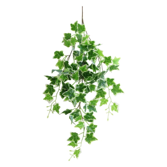 Fake Hanging Plants for Home Decor, Artificial Ivy Vine with Trident Maple Leaves, UV Resistant Plastic Hanging Plants Greenery Garland for Wall Office Porch Wedding Party, 1Pc(Green5,27.5x11.8")