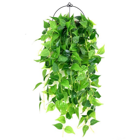 Fake Hanging Plants Vines(2pcs)for Room Decor, Artificial Ivy Greenery Garlands for Home Bedroom Living Kitchen Wall Patio Bookshelf,Indoor Outdoor Decorations(No flowerpot)