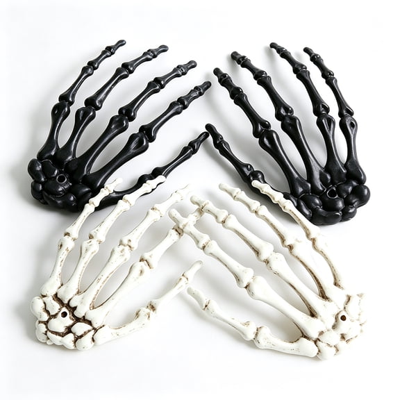 Fake Human Hand, Plastic Halloween Skeleton Hand Props for Home Decor & Halloween Party Decorations, 2 Set