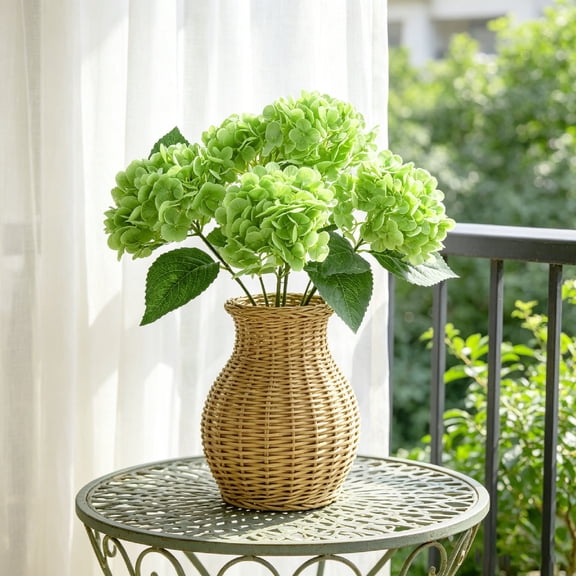 Fake Hydrangea Flowers Artificial Flower Bouquet Floral Decorations for Wedding Party Home Hotel Table Centerpiece Garden Arrangement Decorative Display Floral Decor