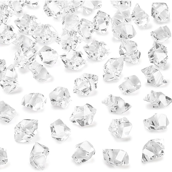 Fake Ice, 150PCS Fake Diamonds, Plastic Diamonds Acrylic Rocks Vase Fillers for Centerpieces Wedding Party Table Scatter Food Display