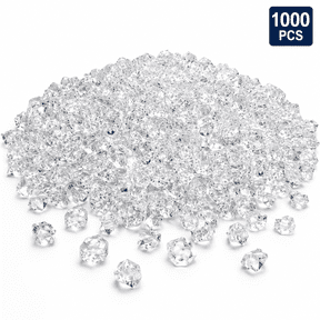 Fake Ice Cubes for Crafts 1000 Pcs,Plastic Crystal Ice Cubes Freezable Reusable - Vases,Party Decor,Weddings,and Crafting Decorative Ice Rocks