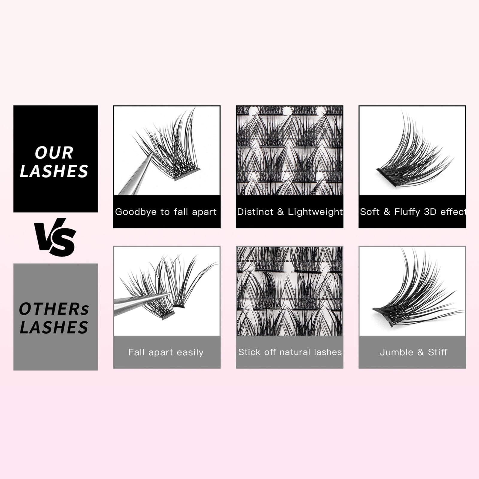 Fake Lashes,Fake Diy Natural Wispy Diy Individual A Cluster Diy 6588 ...