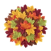 Fake Leaves Decor, 100 Pack Artificial Maple Leaves, Realistic Fabric Fall Leaves for Thanksgiving Halloween Autumn Diy Crafts Home Party Decor, 3.15 Inch Each