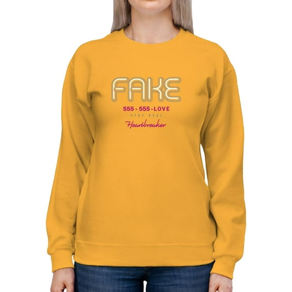 Fake Love Heartbreaker Sweatshirt Women -Image by Shutterstock, Female x-Large