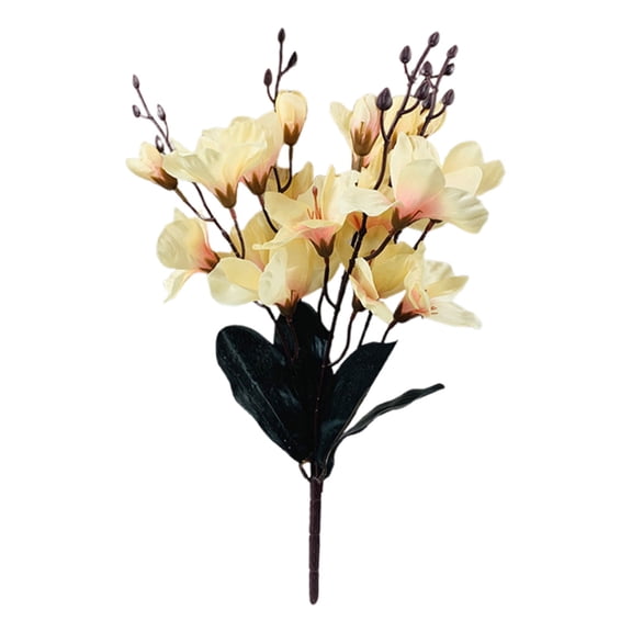 Magnolia Flowers Silk Bouquet, 17.72" Artificial Orchid Stem, Magnolia for Wedding Bouquet Home Decor, Artificial for Outdoor Floral Arrangement, Silk Flowers Vase Decor 1pc,B