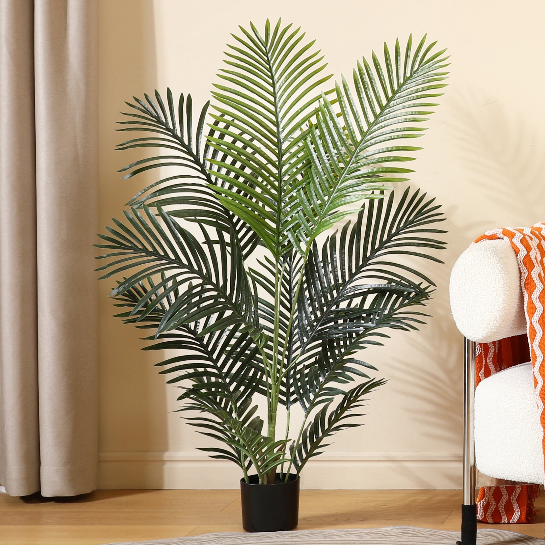 Fake Majesty Palm Plant 4 Feet Artificial Majestic Palm Faux Ravenea Rivularis in Pot for Indoor Outdoor Home Office Store, Great Housewarming Gift at Walmart