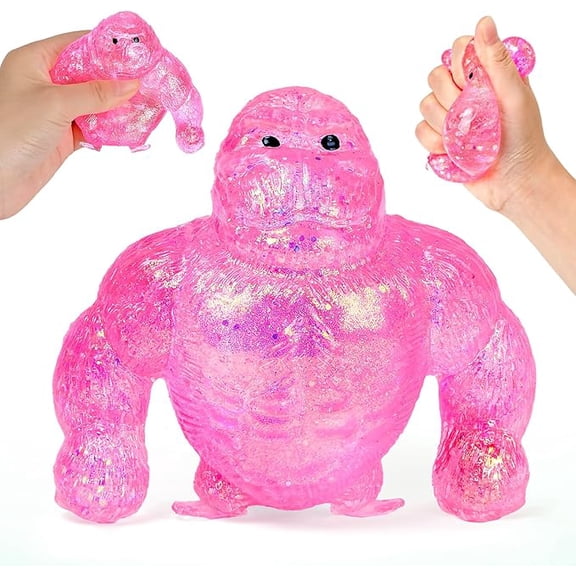 Fake Monkey Stress Relief Squeeze Toy Soft Durable Novelty Fidget Toy Help for Relax Focus Autism ADHD Sensory Squishy Balls for Adults Kids Party Favors Easter Basket Stuffers Fidget Toys