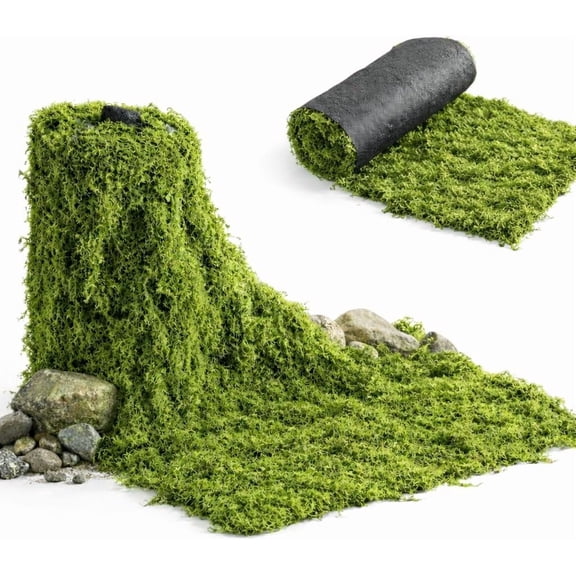 Fake Moss Mat Artificial Moss Roll 12 x 71 Inch Soft Moss Rug for Table