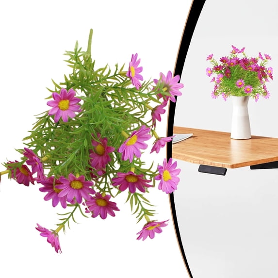 Fake Mums,Fade‑Proof Faux Mums Stem,UV Resistant Faux Daisy,Weather‑Durable Artificial Mum Blooms,Low‑Maintenance Fake Rustic Wildflower Bouquet,Flexible Artificial Daisy Floral Pick for Vase,Yard