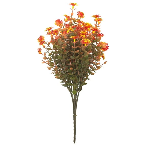 Fake Mums Silk Daisy Flowers, Ongmies Artificial Fall Mums Bouquet – Faux Plastic Flowers for Thanksgiving Porch, Front Door & Garden Decor, Artificial Fall Flowers for Outdoors Decoration