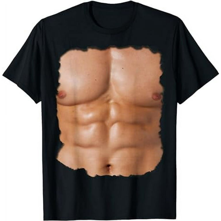 Fake Muscle Under Clothes Shirt Chest Six Pack Abs T-Shirt Fake Muscle Under Clothes Shirt Chest Six Pack Abs T-Shirt