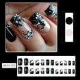 thumbnail image 1 of Fake Nails, Press On Nails, Removable Nail Art Stickers for DIY Manicure, Lightweight ABS Material, Oval Shape with Decorative Bows and Sequins, Easy Application and Long-Lasting Wear, 1 of 6