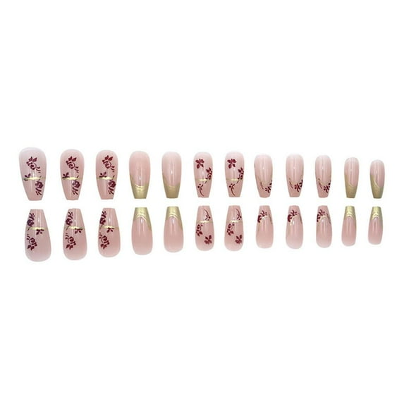 Fake Nails Set With Glue French Finger Nail Art False W8N3 P0B7