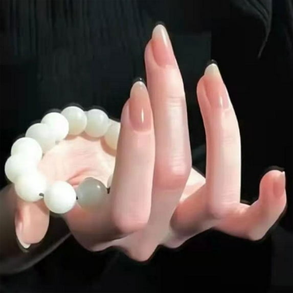 Fake Nails Set With Glue Long Nails French Nail Care Beauty Nail Design. M4Z4