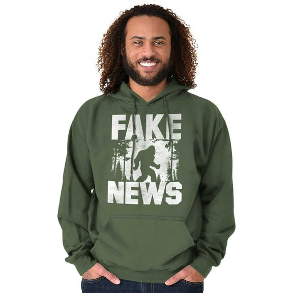 Fake News Legend Bigfoot Sasquatch Hoodie Sweatshirt Women Men Brisco Brands L