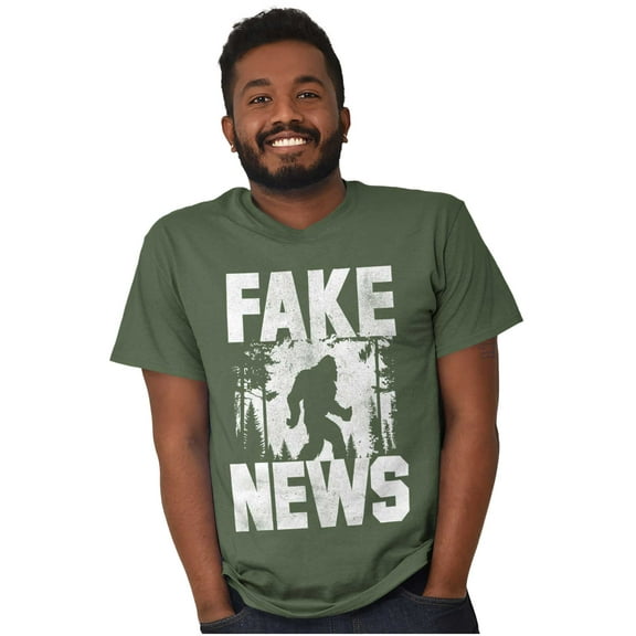 Fake News Legend Bigfoot Sasquatch Plus Size Crewneck Graphic Tee Shirt Brisco Brands 2X