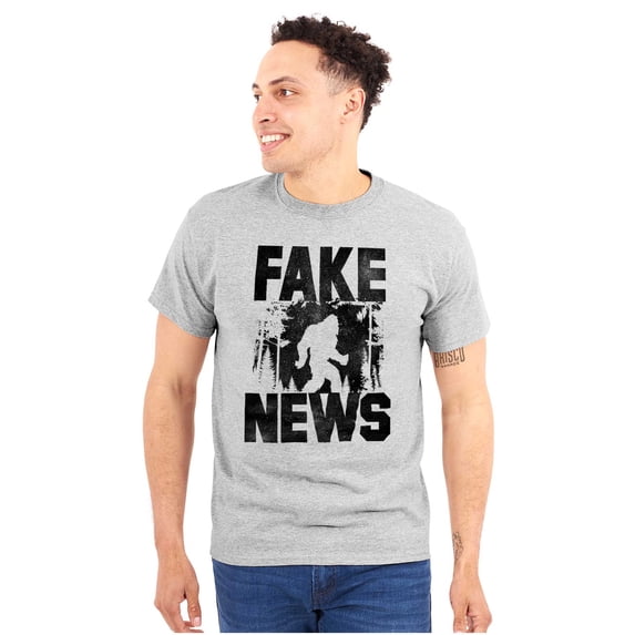 Fake News Legend Bigfoot Sasquatch Plus Size Crewneck Graphic Tee Shirt Brisco Brands 5X