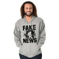 thumbnail image 1 of Fake News Legend Bigfoot Sasquatch Unisex Fleece Graphic Zip Up Hoodie Brisco Brands 2X, 1 of 5