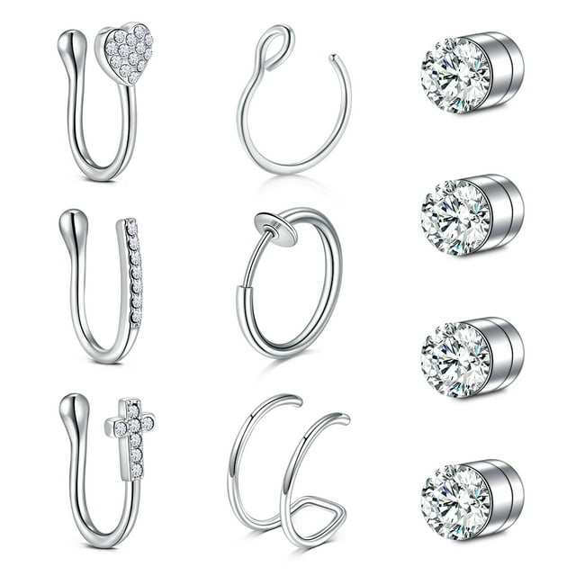 Fake Nose Ring Fake Septum Fake Nose Ring Hoop Clip On Fake Nose Piercing Faux Lip Ear Septum