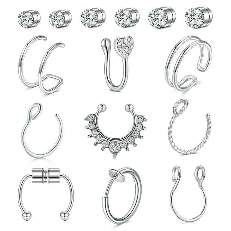 Briana Williams Fake Nose Septum Rings Lip Piercing Jewelry Studs for Women Walmart